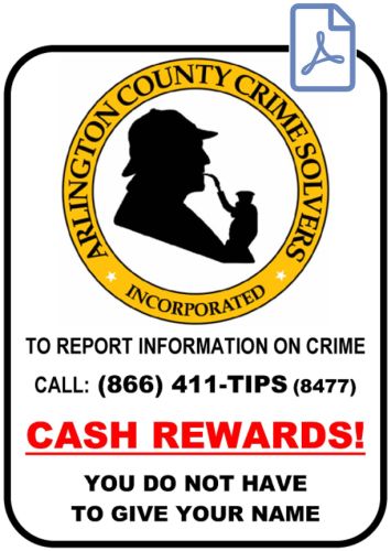Arlington County Crime Solvers Poster - English
